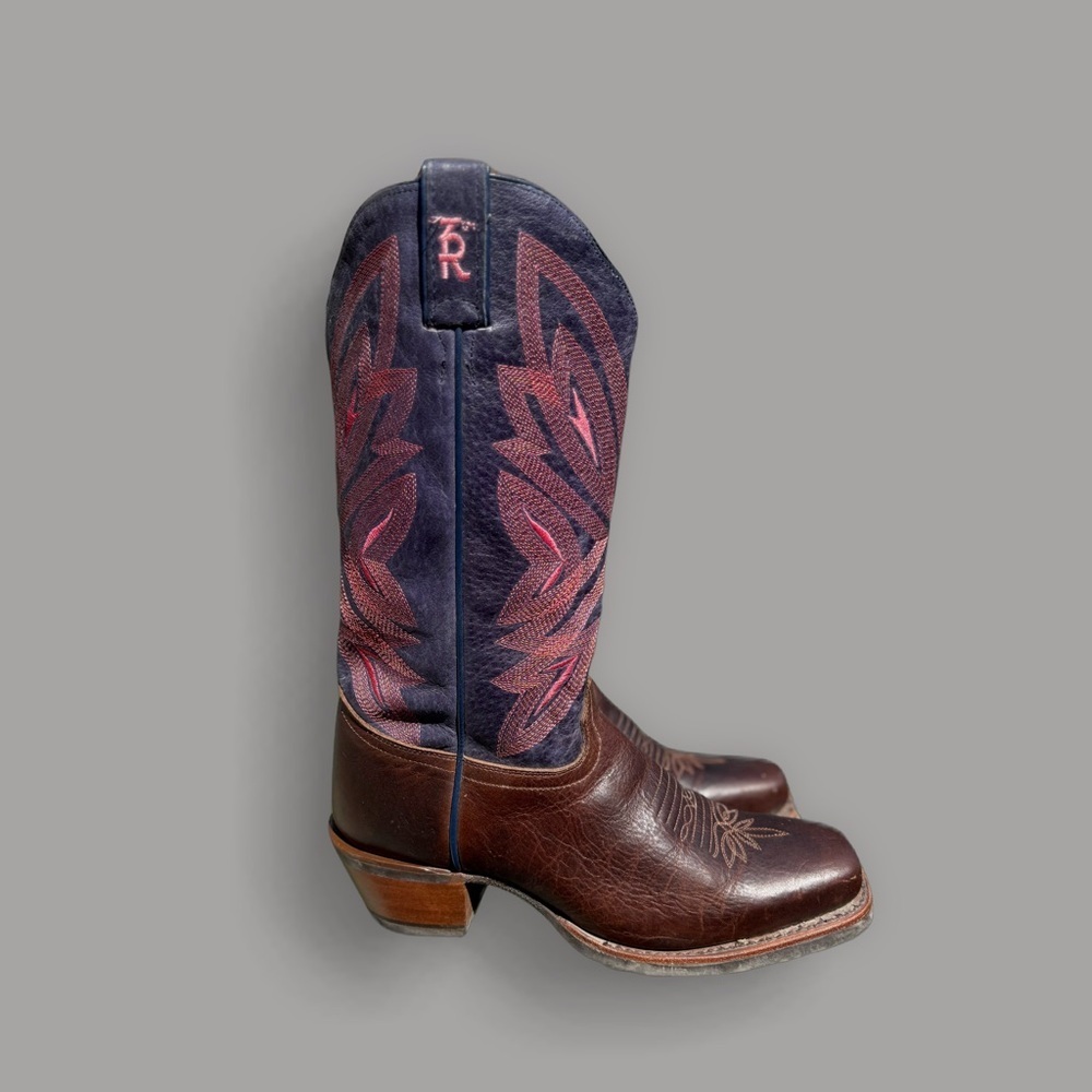 ‼️SOLD‼️ Tony Lama | Teran, Navy Brown and Western Boots - 9B